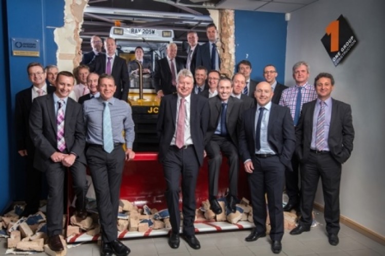 Graham Emmerson, Richard Neall and the One Group Construction directors. Full line up is below. (Photo by Anthony Cullen)