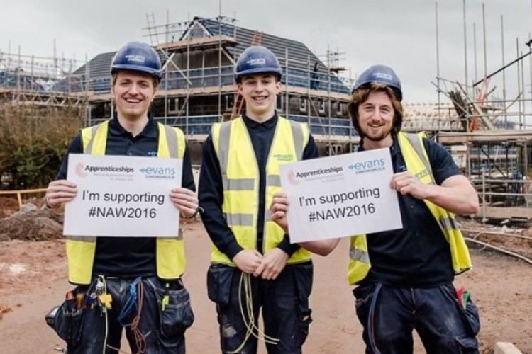 Apprentices at electrical contractor ClarksonEvans show support for National Apprenticeship Week 2016