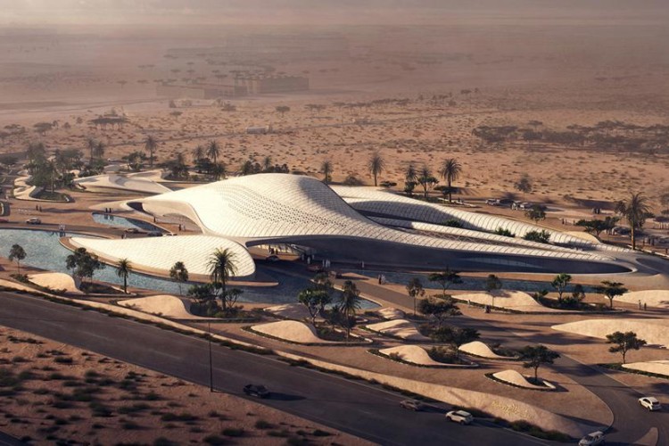 Bee&rsquo;ah HQ, UAE designed by Zaha Hadid Architects, render by MIR