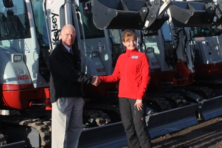Nadine Clark (right) with Mike Lockie of Clive Barford Ltd 