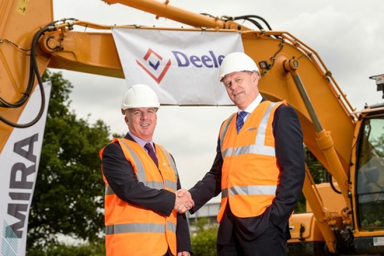 Deeley Construction md Martin Gallagher with MIRA chief George Gillespie
