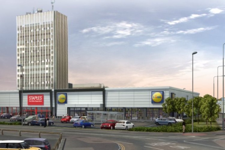 The planned new Lidl in Leicester