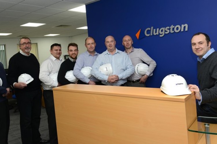 Some of the Clugston West Midlands team (right to left): Matt Howe, Paul Plumstead, Paul Ryan, Stuart Wilkes, Kieran Danby, Tony Plumbridge, Andrew Hanks and Danny Dawson