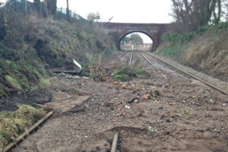 After the water subsided, this is typical of what Network Rail was faced with