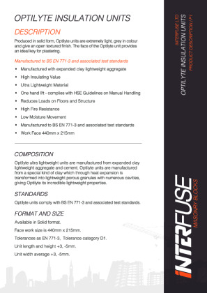 Interfuse Optilyte Insulation Units Brochure