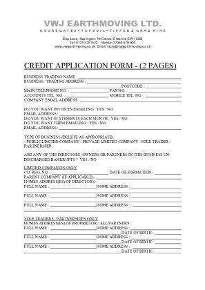 VWJ Credit Application Form Brochure
