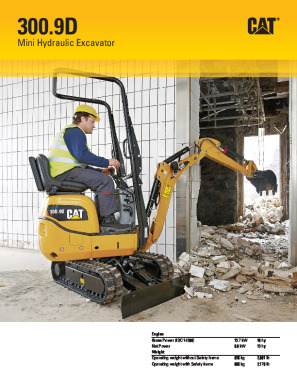 300.9D Mini Hydraulic Excavator Brochure