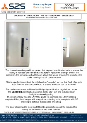 Fire and airtight doors  Brochure