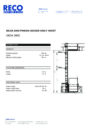 Geda Goods Hoist Brochure