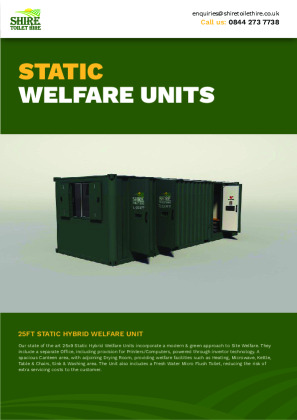 Shire Static Welfare Units Brochure