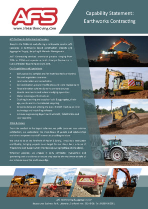 Specialist and Bulk Earthworks Brochure
