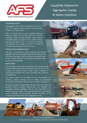 Aggregate supply and Bulk disposal Brochure