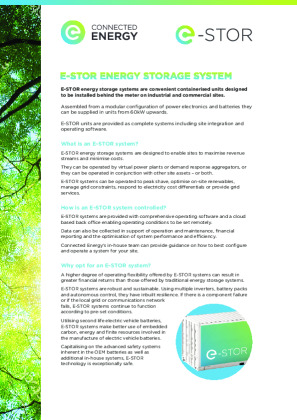 E-STOR energy storage systems Brochure