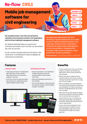 Re-flow Datasheet for Civils Software Brochure