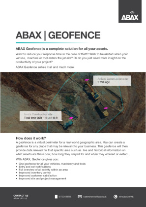 ABAX GeoFence Theft Prevention Brochure