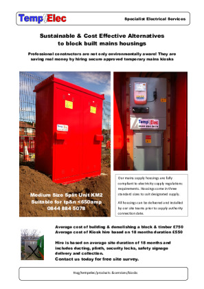 Kiosks Mains Temporary Supply Housings Brochure