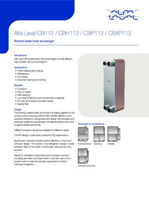 Alfa Laval CB112 Brazed Plate Heat Exch  Brochure