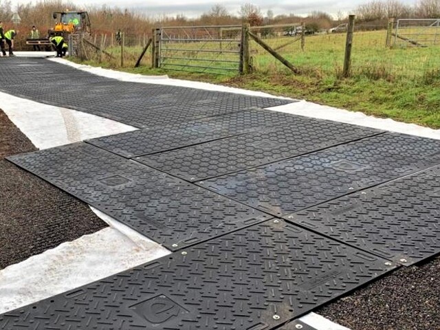 EnviroMat protects cellular pavers on housebuilding site