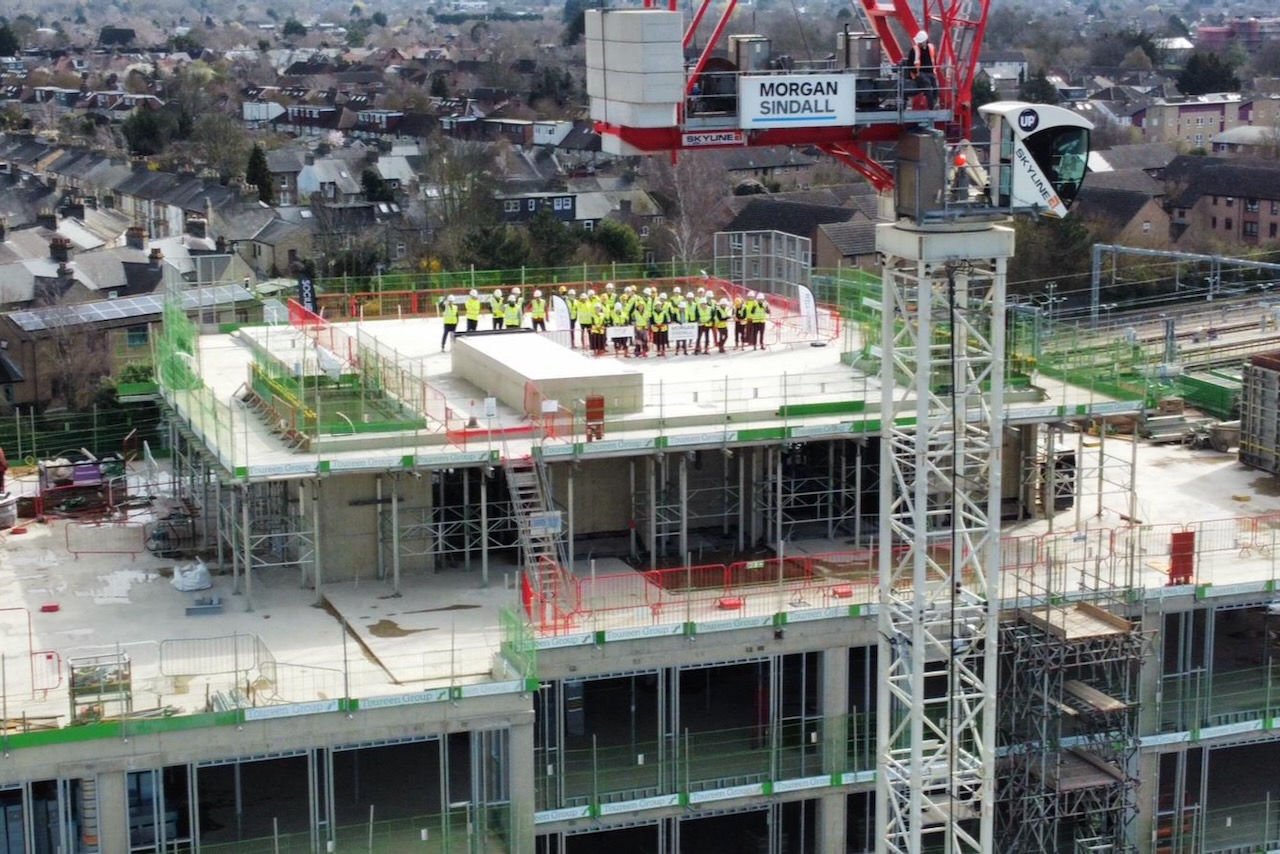Topping out at Cambridge Mill Yard