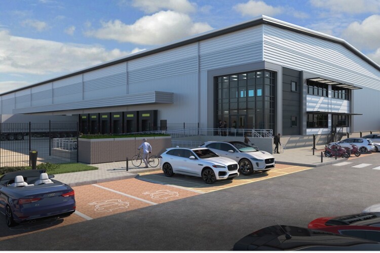 CGI of the planned warehouse