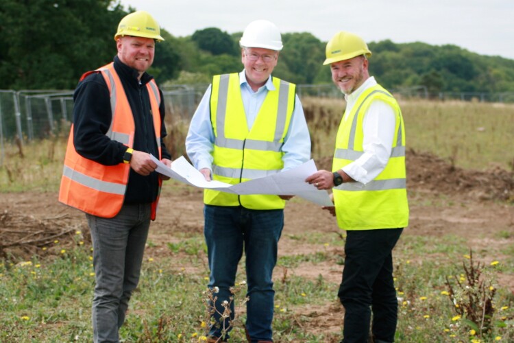 site manager Andrew Laidler (left), Bede Homes MD Joe Docherty (centre) and Surgo MD James Walker.