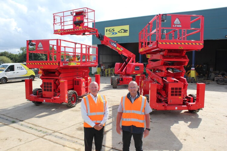 Jonathan Wiseman, the dealer from Access Platform Sales, and Dave Solomon, director of Hire Access Platforms with LGMG machines