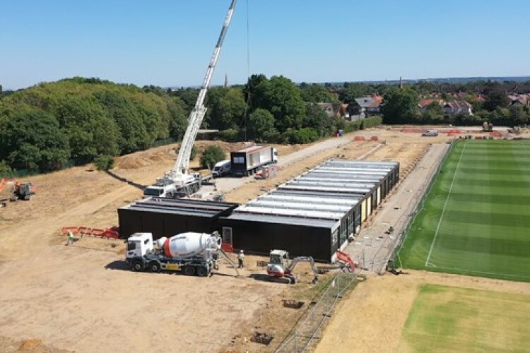 Portakabins going in at the training ground