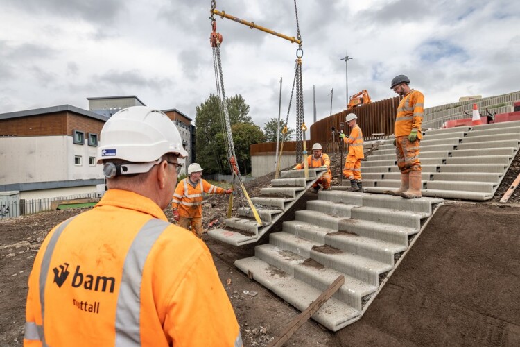 Installing the Dutch-made stairs