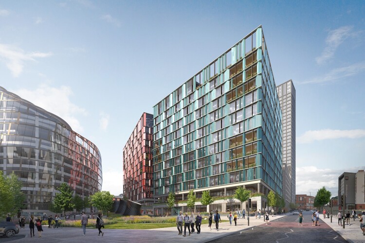 2&3 Angel Square will be opposite the Co-op headquarters (shown left of this CG image), built as 1 Angel Square a decade ago