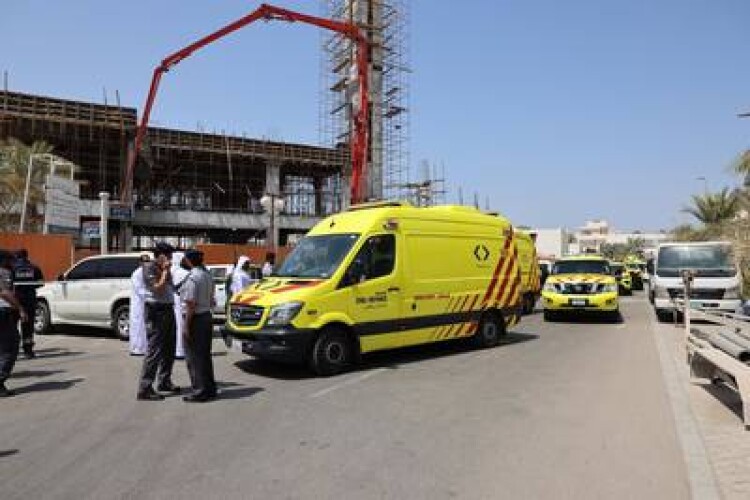 The site shortly after the building collapsed. (Photo: Abu Dhabi Police)