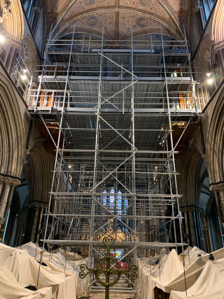 Design of the main scaffold above the nave required a lot of investigative work