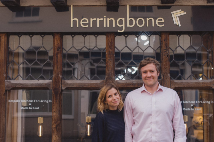 Herringbone owners William Durrant and Elly Simmons outside their shop in Canterbury