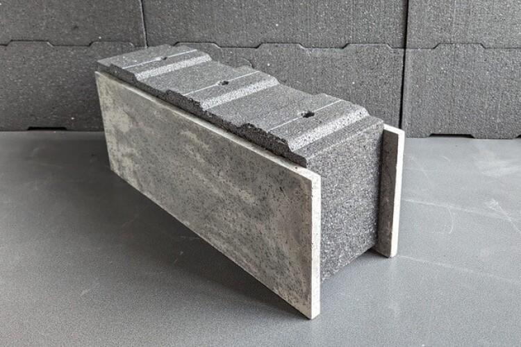 The Zicon block is made of high strength geopolymer concrete using a high proportion of waste materials but no cement 