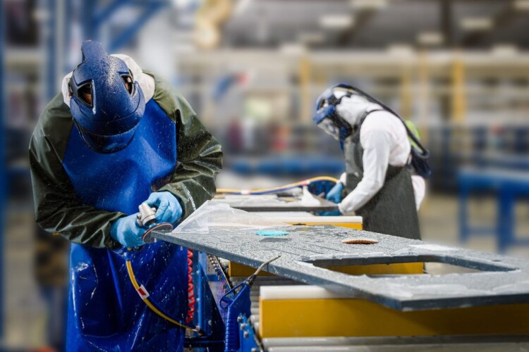 Kitchen manufacturer and retailer Wren has Europe&rsquo;s largest quartz worktop processing centre in Scunthorpe. Full precautions are clearly evident.