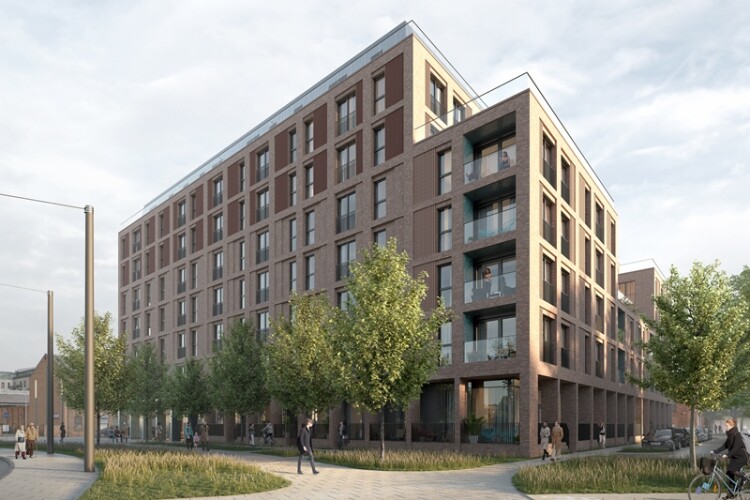 CGI of the new Waterway House that has been approved for construction in Nottingham