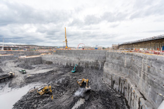 Deep excavation at Hinkley Point C