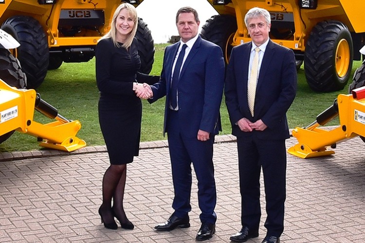 Pictured (left to right) are Yvette Henshall-Bell, Graham Jones and Paul Hartshorn, managing directors of JCB, Plant Hire UK and Gunn JCB respectively