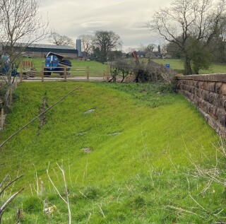 The bridge today, having been landscaped