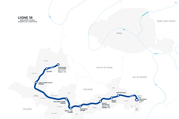 The contract is for Paris Metro line 18, which is part of the Grand Paris Express project