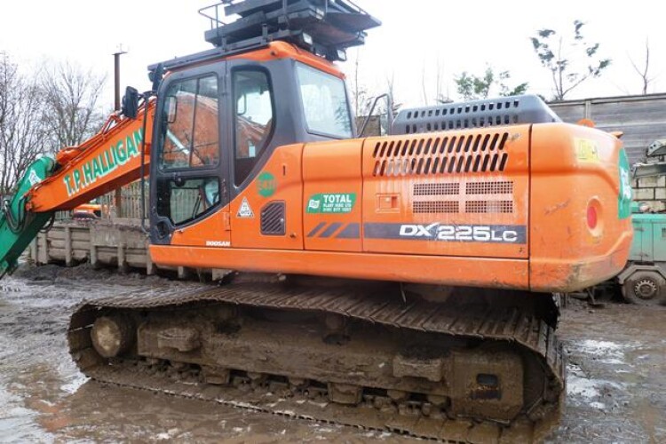 The stolen Doosan DX225LC