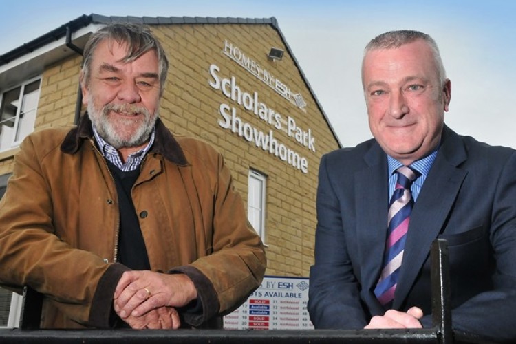 Darlington council leader Bill Dixon (left) and Homes by Esh md Phil Brown