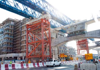 The first application of Tubeshor in a vertical configuration was on the new Shindagha Bridge project in Dubai
