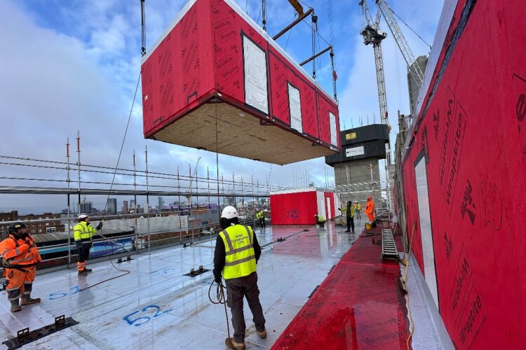 Modules lifted in at the loss-making Camp Hill project in Birmingham