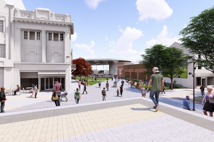 Artist's impression of how Walsall town centre will look in 2027