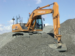 Case machines, like this CS210B excavator, form the backbone of the Fairfax fleet
