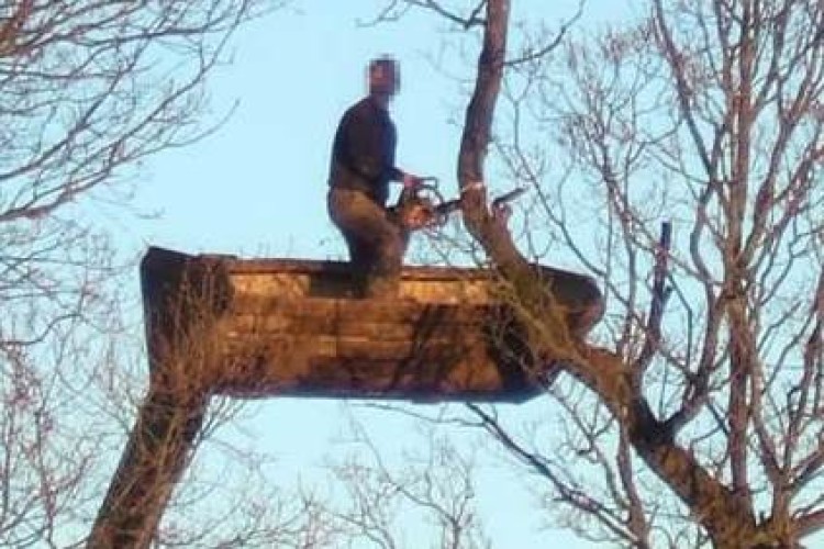 Deathwish in a telehandler bucket