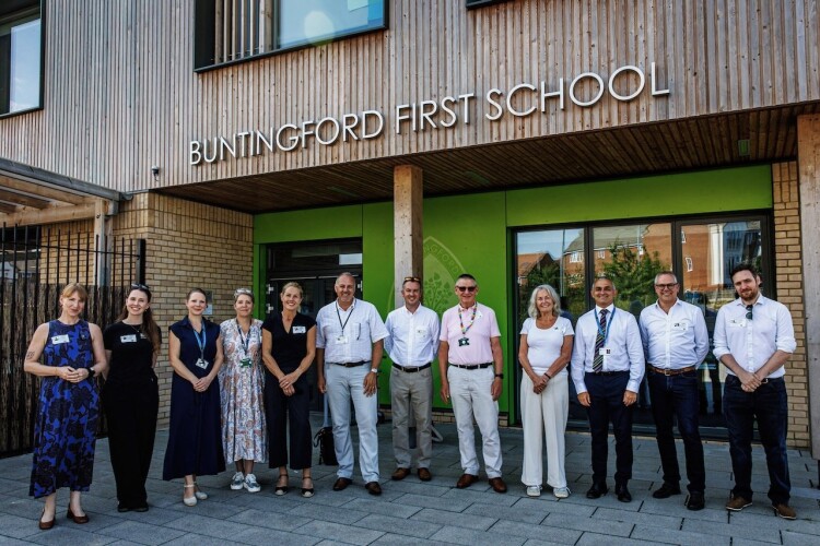 Members of the school and council joined Morgan Sindall to celebrate the certification