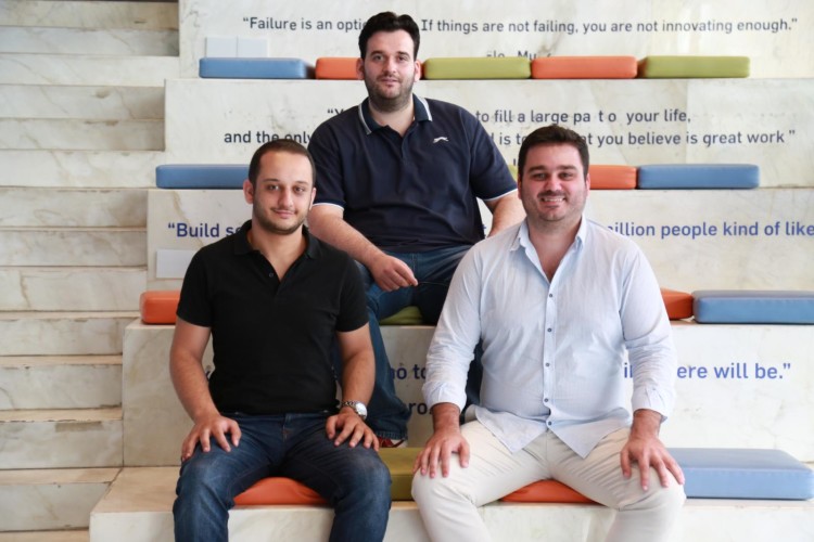 left to right - Marc Khoury, Noureddine Korek, Ramzi Jreidini