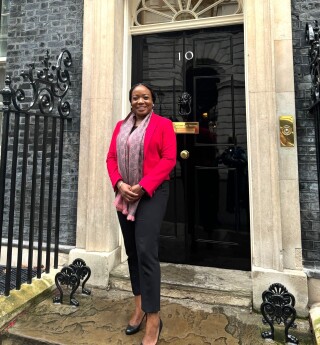 Dr Roni Savage, chief executive of Jomas Associates, at 10 Downing Street