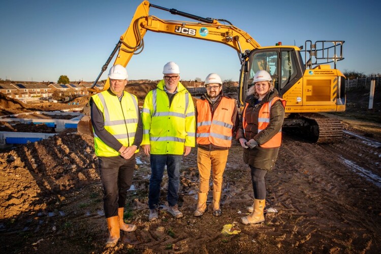 Left to right are Peter Galbraith and Stephen McCoy of Adderstone with Paul Green and Rebecca Bewick of Gentoo